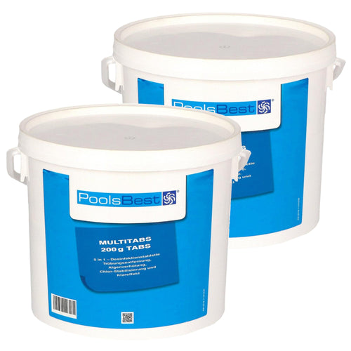 10 kg (2 x 5 kg) - PoolsBest® Chlor Multitabs 5 in 1, 200 g Tabs