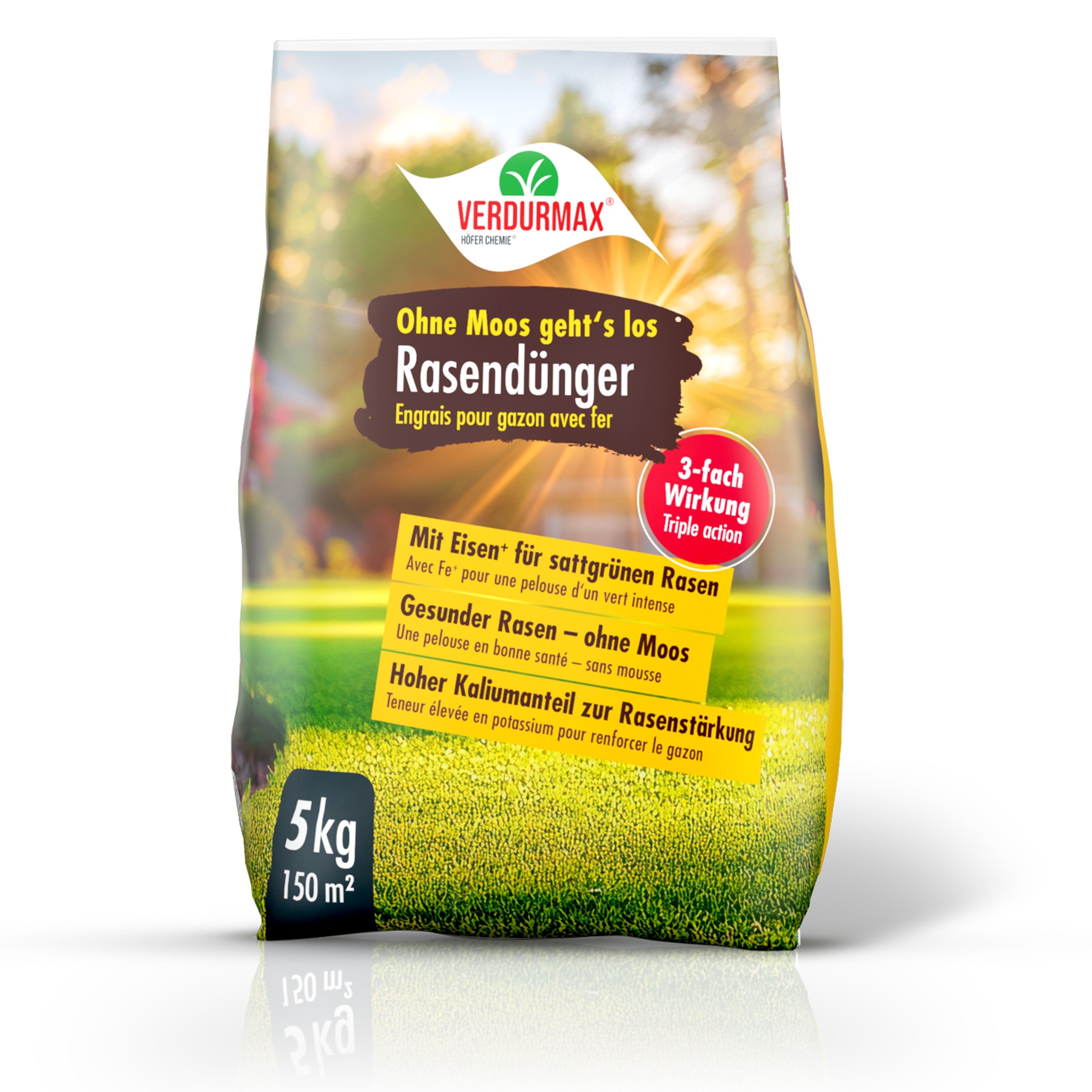 5 kg VERDURMAX® Rasendünger mit Eisen "Ohne Moos geht´s los"