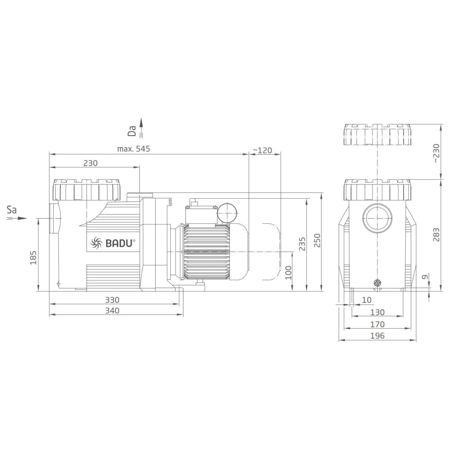 Speck Pumpe Badu Prime 20 m³/h bis 120m³ Wasserinhalt - 400V