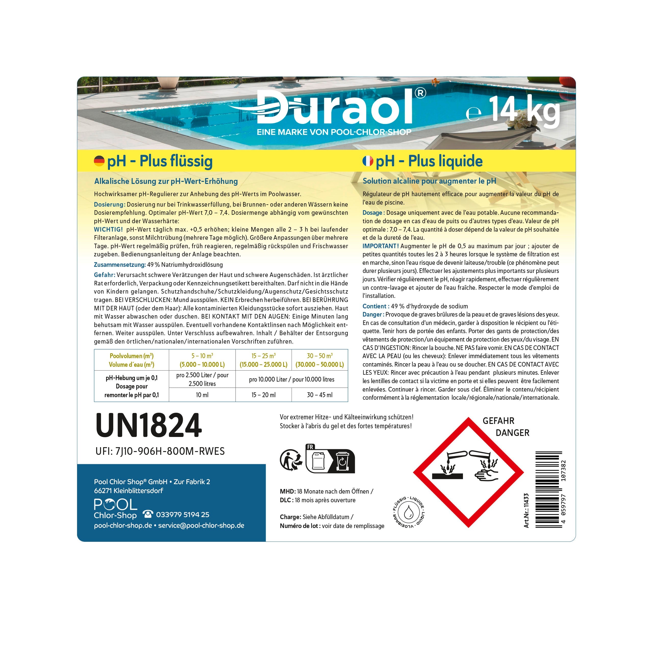 14 kg - Duraol® pH-Heber flüssig