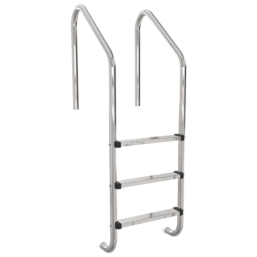 Einstiegsleiter BASIC weiter Holm 3-stufig V2A Edelstahl - B-Ware