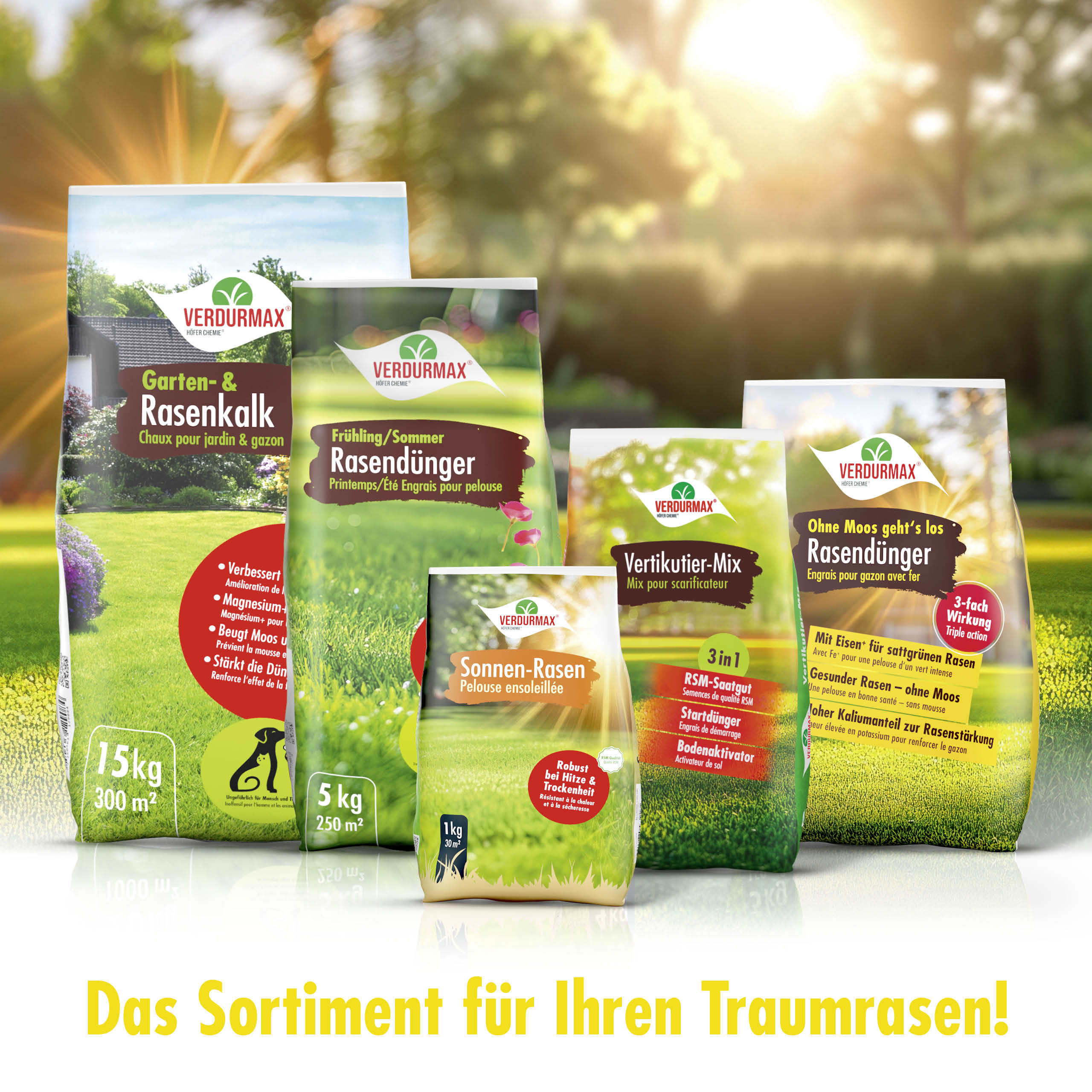 5 kg VERDURMAX® Rasendünger mit Eisen "Ohne Moos geht´s los"
