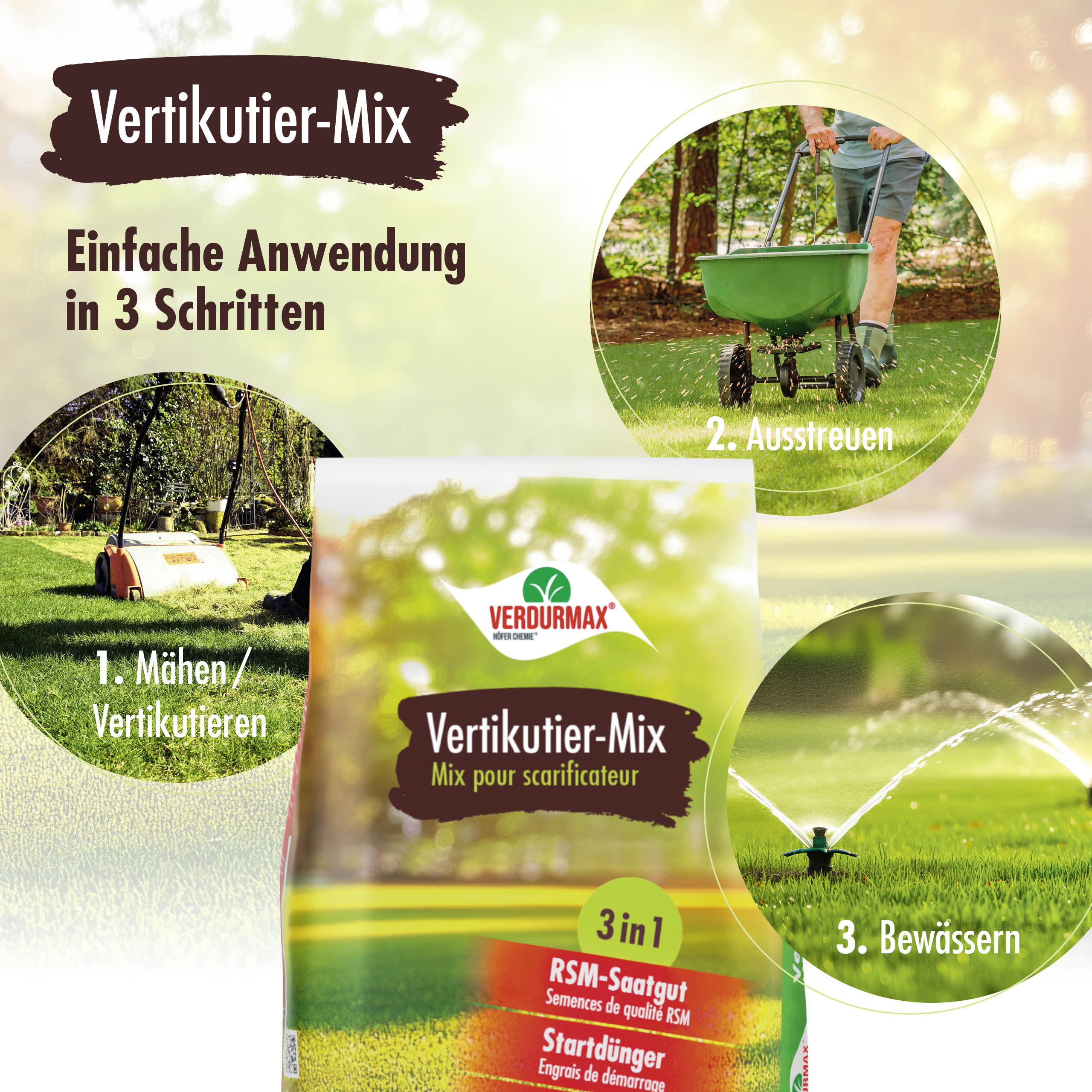 4 kg VERDURMAX® Rasendünger Vertikutier-Mix 3in1