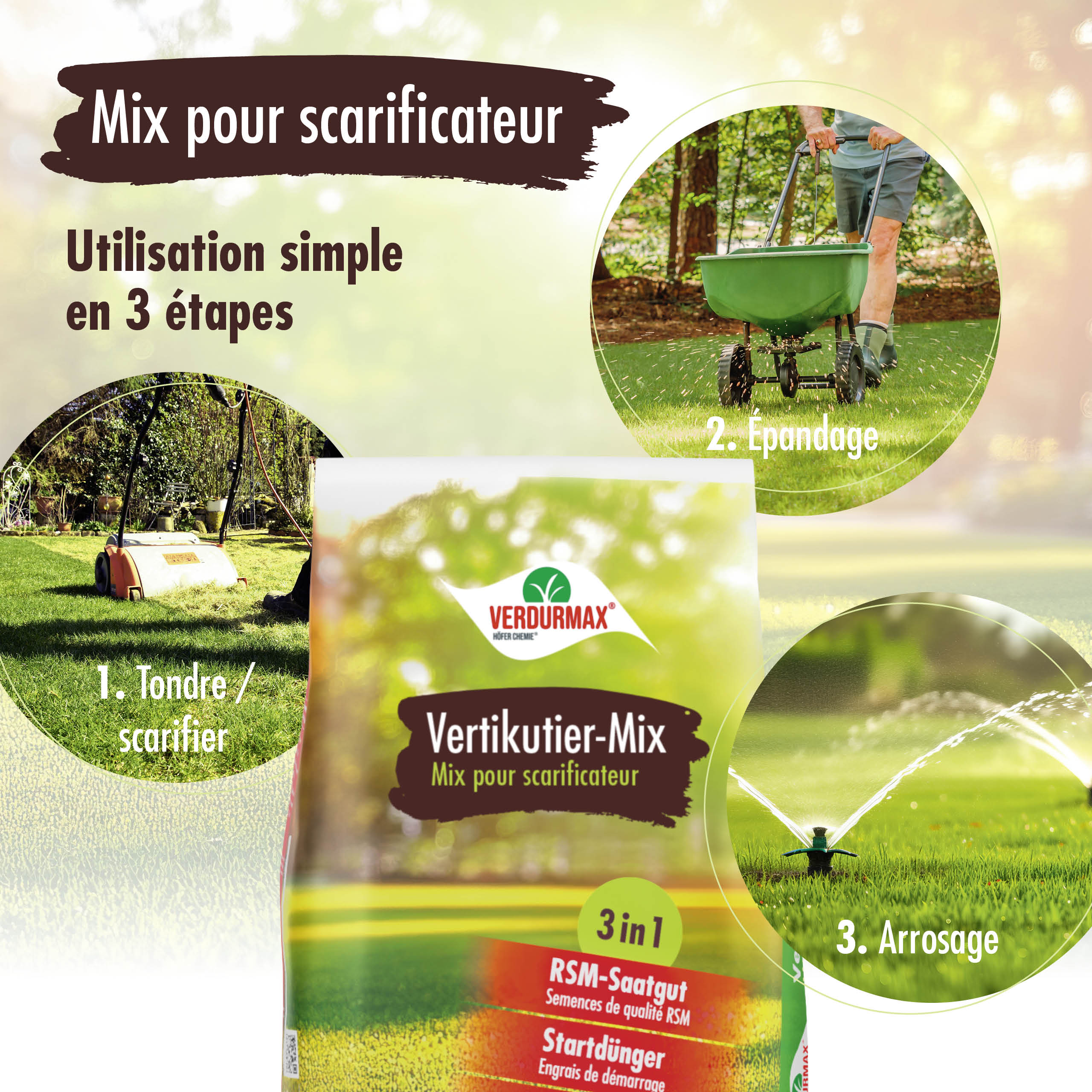 4 kg VERDURMAX® Rasendünger Vertikutier-Mix 3in1