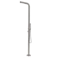 OKU Gartendusche Edelstahl V4A Flach mit Kopf- und Handbrause