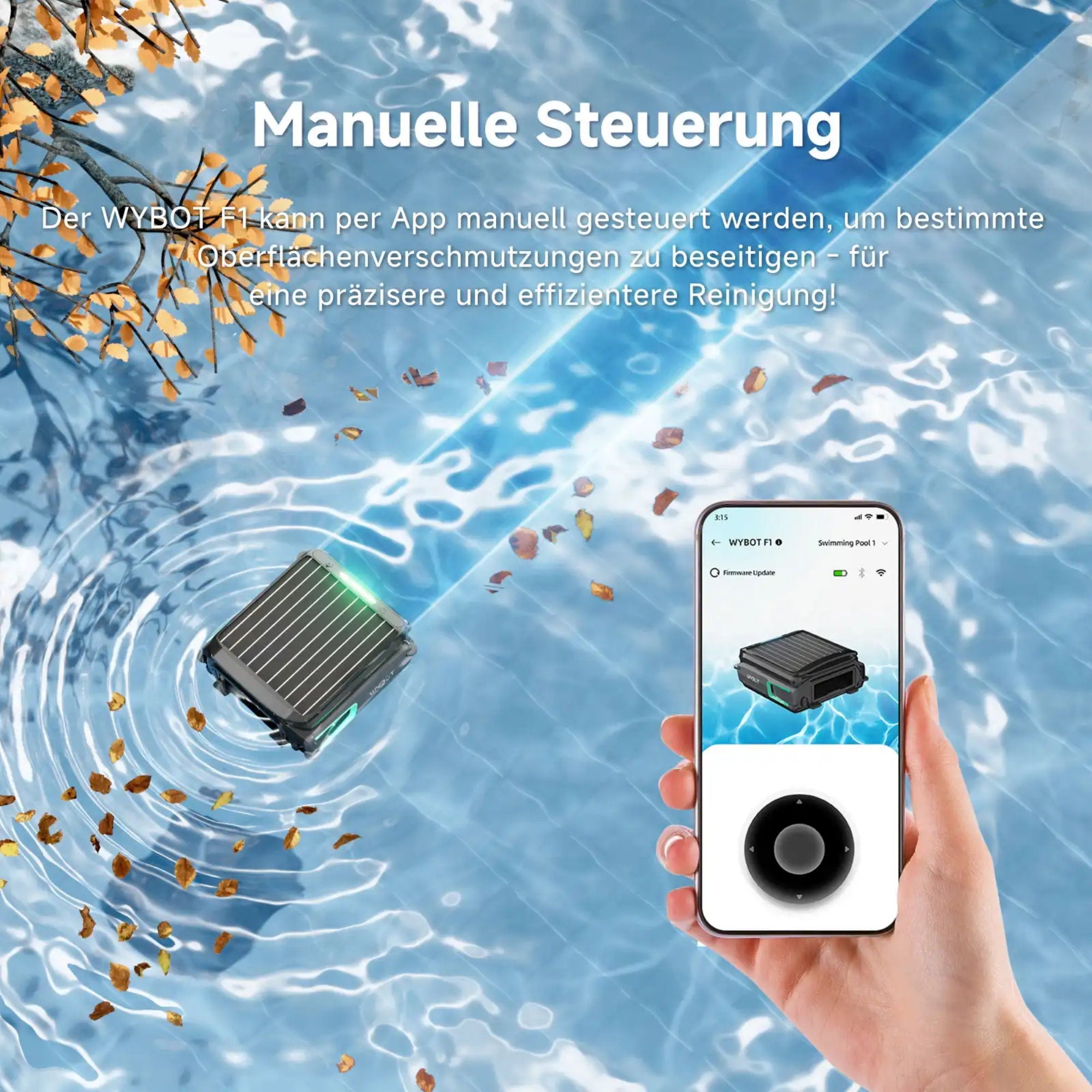 WYBOT F1 - Solar-Skimmer – Kabelloser Pooloberflächenreiniger mit Akku-Power - B-Ware