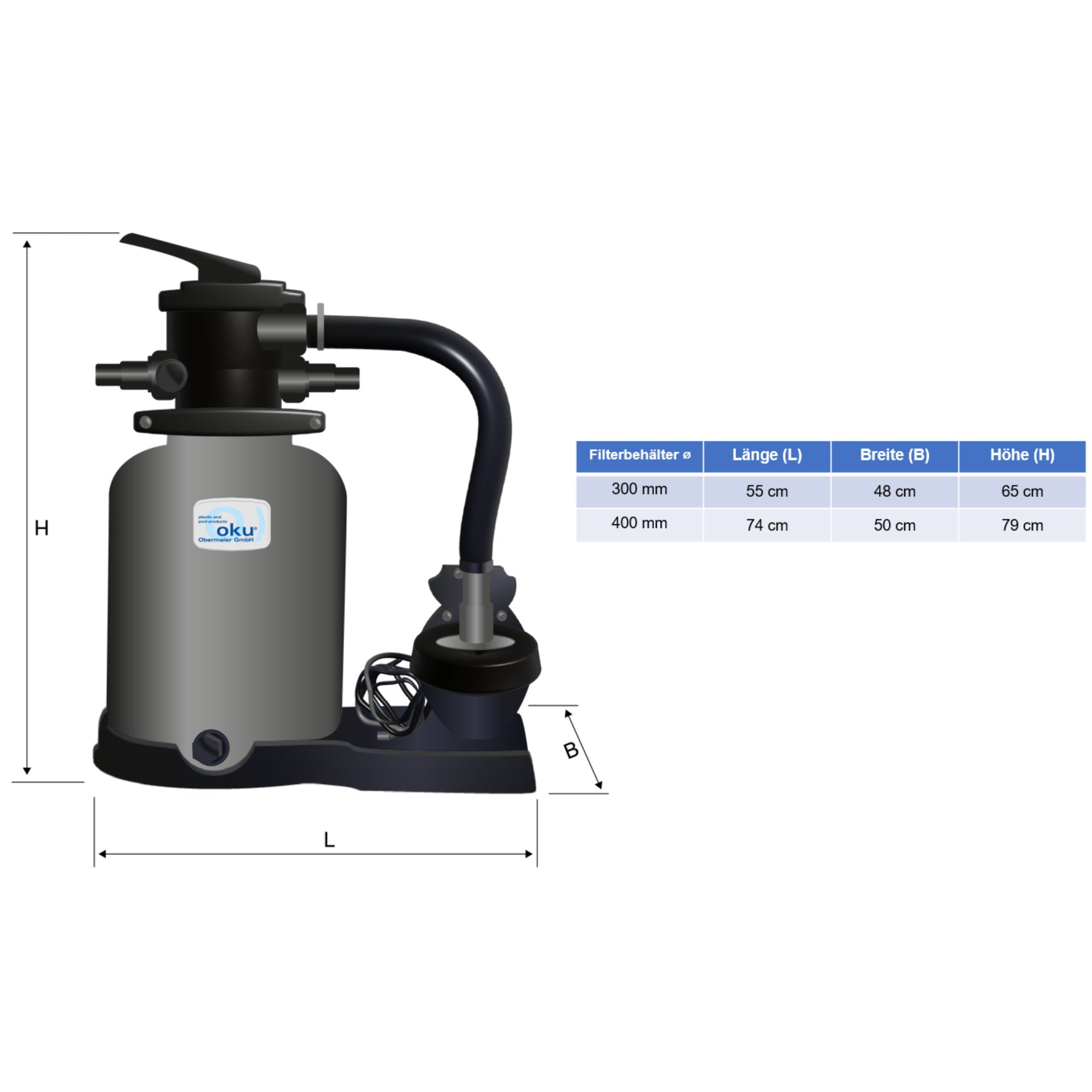 Sandfilteranlage Palau Ø 300mm mit Aqua Splash II Pumpe 4 m³/h